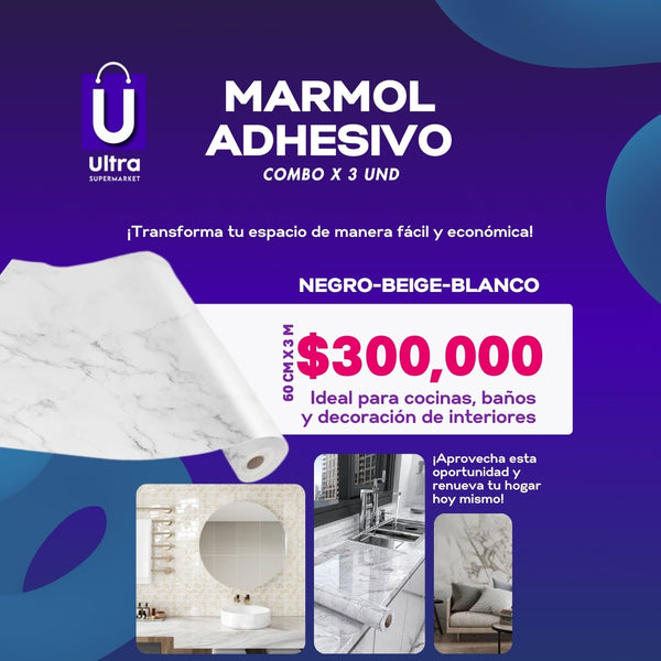 Mármol Adhesivo Combo por 3 Unidades